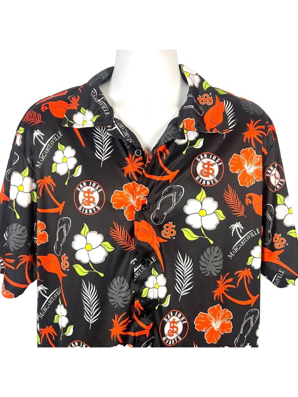 San Jose Giants Margaritaville SGA Mens Hawaiian Shirt size Medium 43x29 Buffett